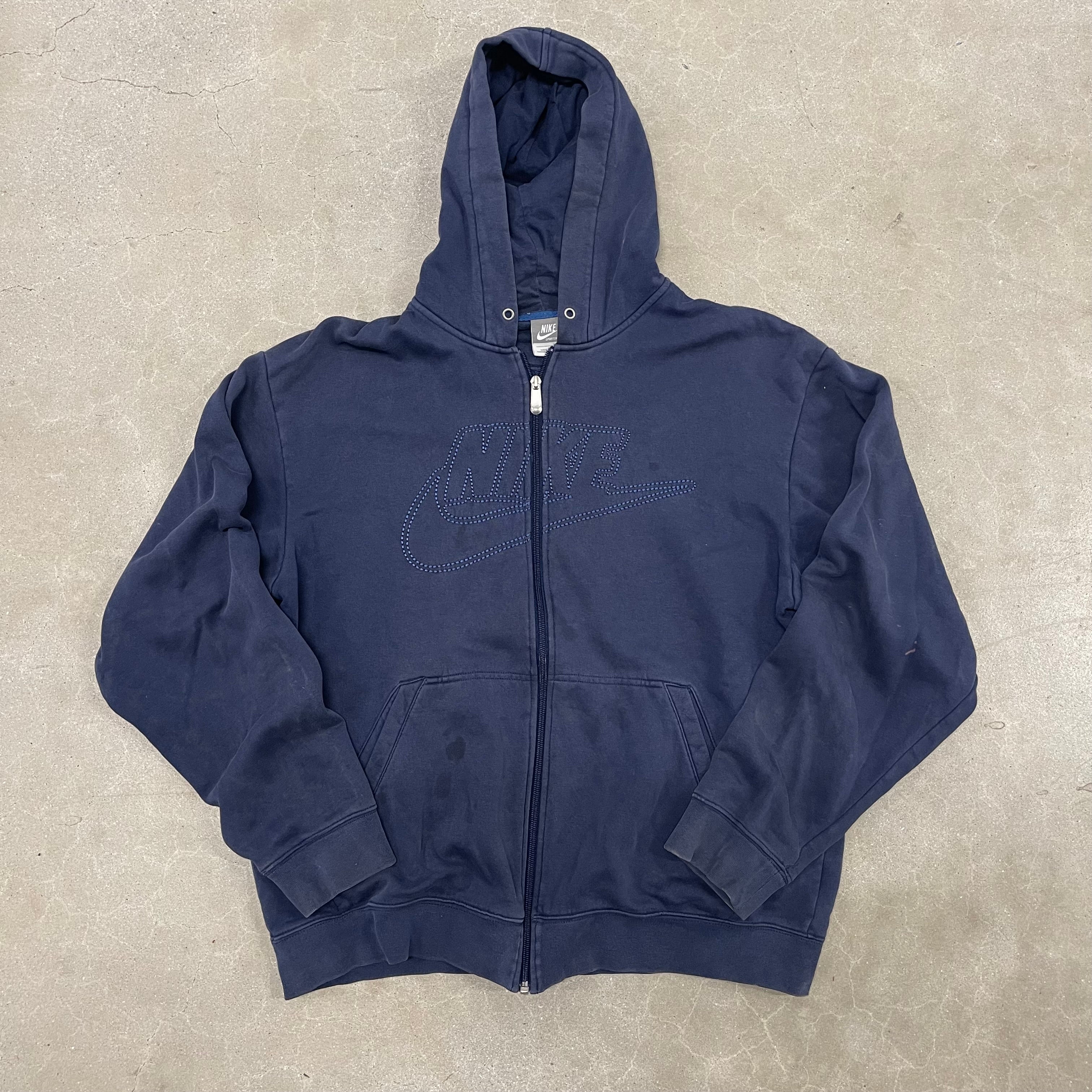 Nike Blue Embroidered Logo Jacket Streetwear Y2K Athletic Vintage