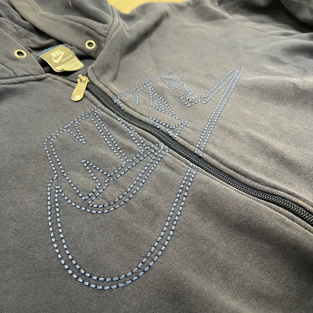 Nike Blue Embroidered Logo Jacket Streetwear Y2K Athletic Vintage