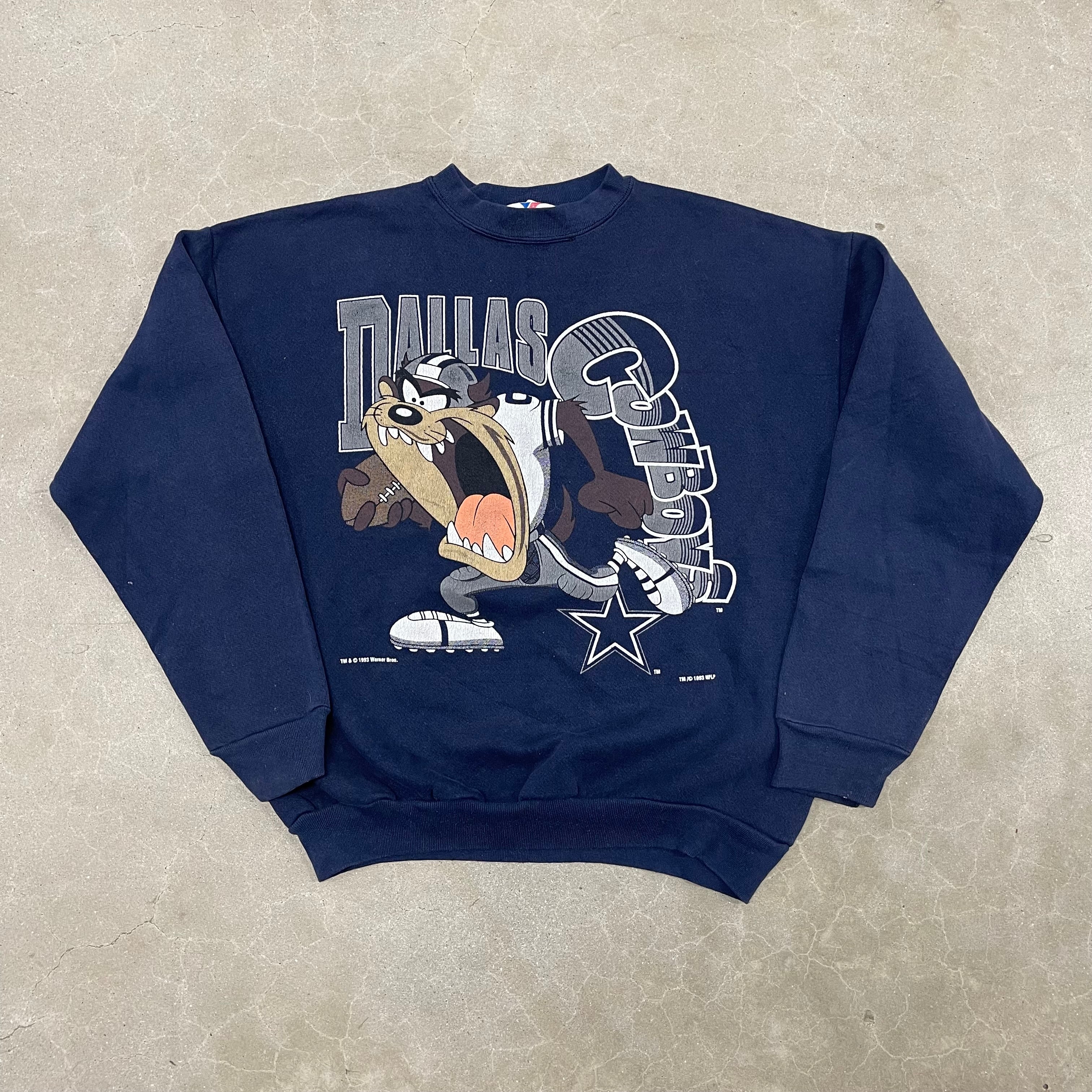 1993 Looney Tunes Taz Dallas Cowboys Crewneck Vintage NFL
