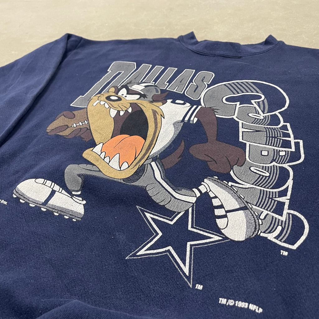 1993 Looney Tunes Taz Dallas Cowboys Crewneck Vintage NFL