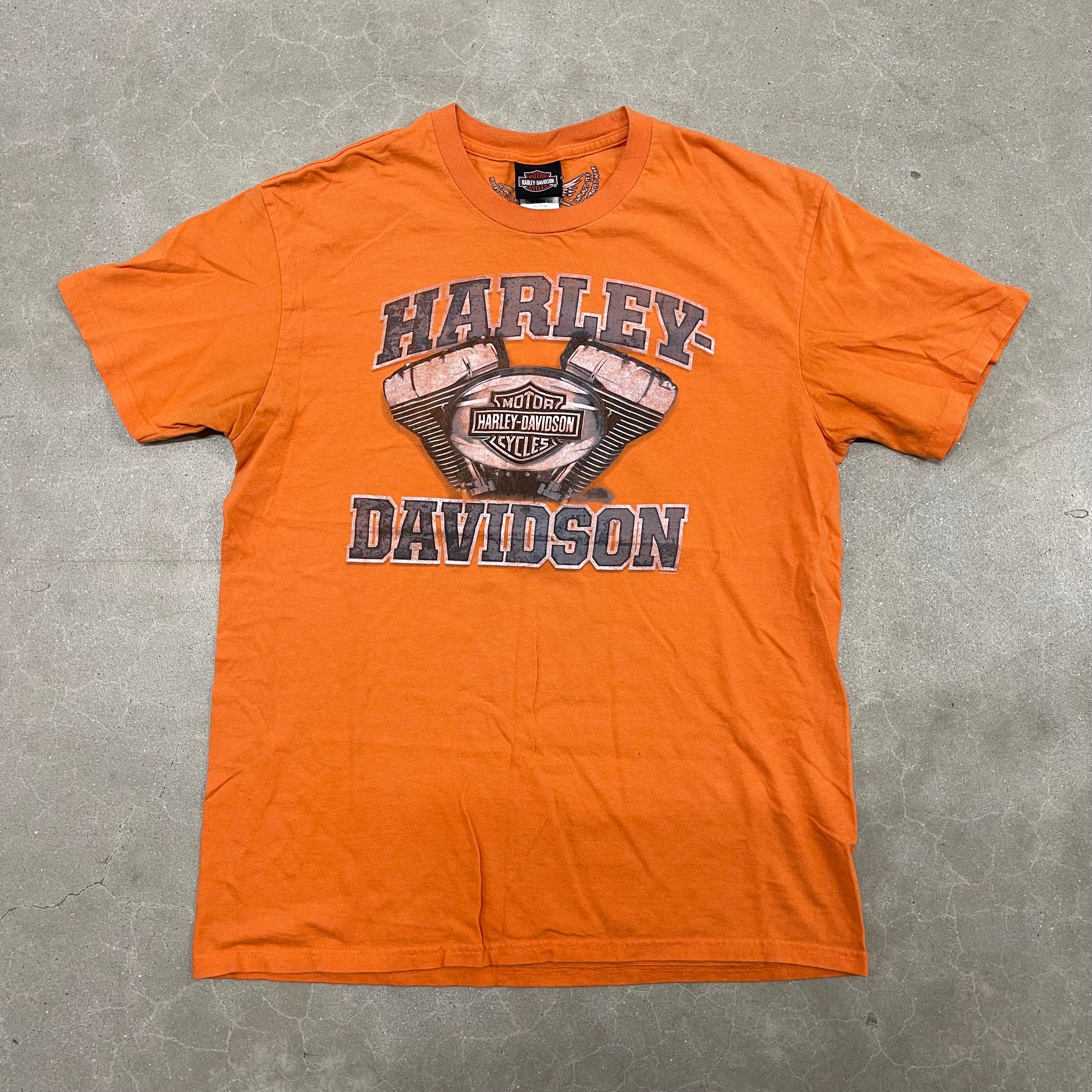 Harley-Davidson Savannah GA Orange T-Shirt Men’s Vintage Biker Graphic Southern