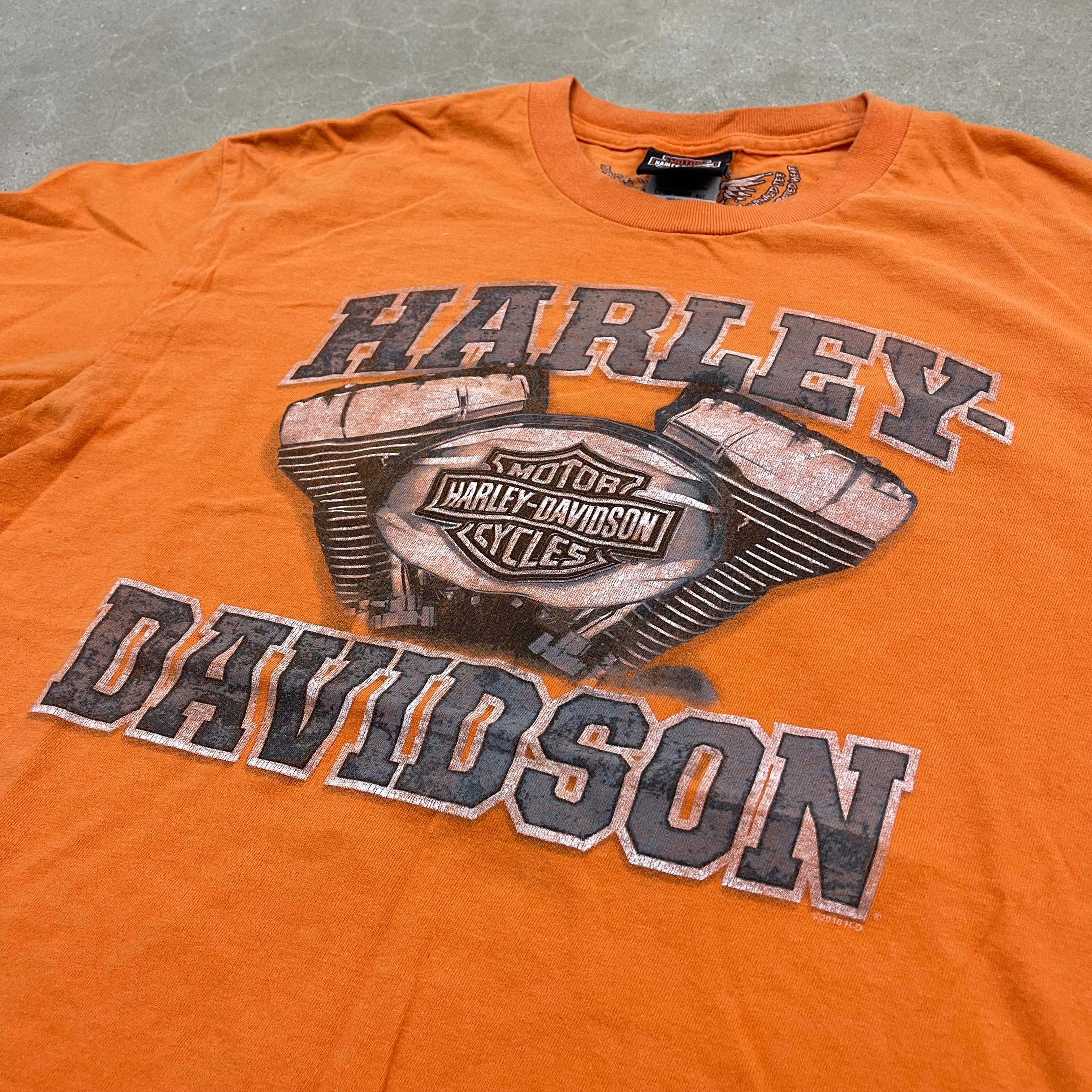 Harley-Davidson Savannah GA Orange T-Shirt Men’s Vintage Biker Graphic Southern