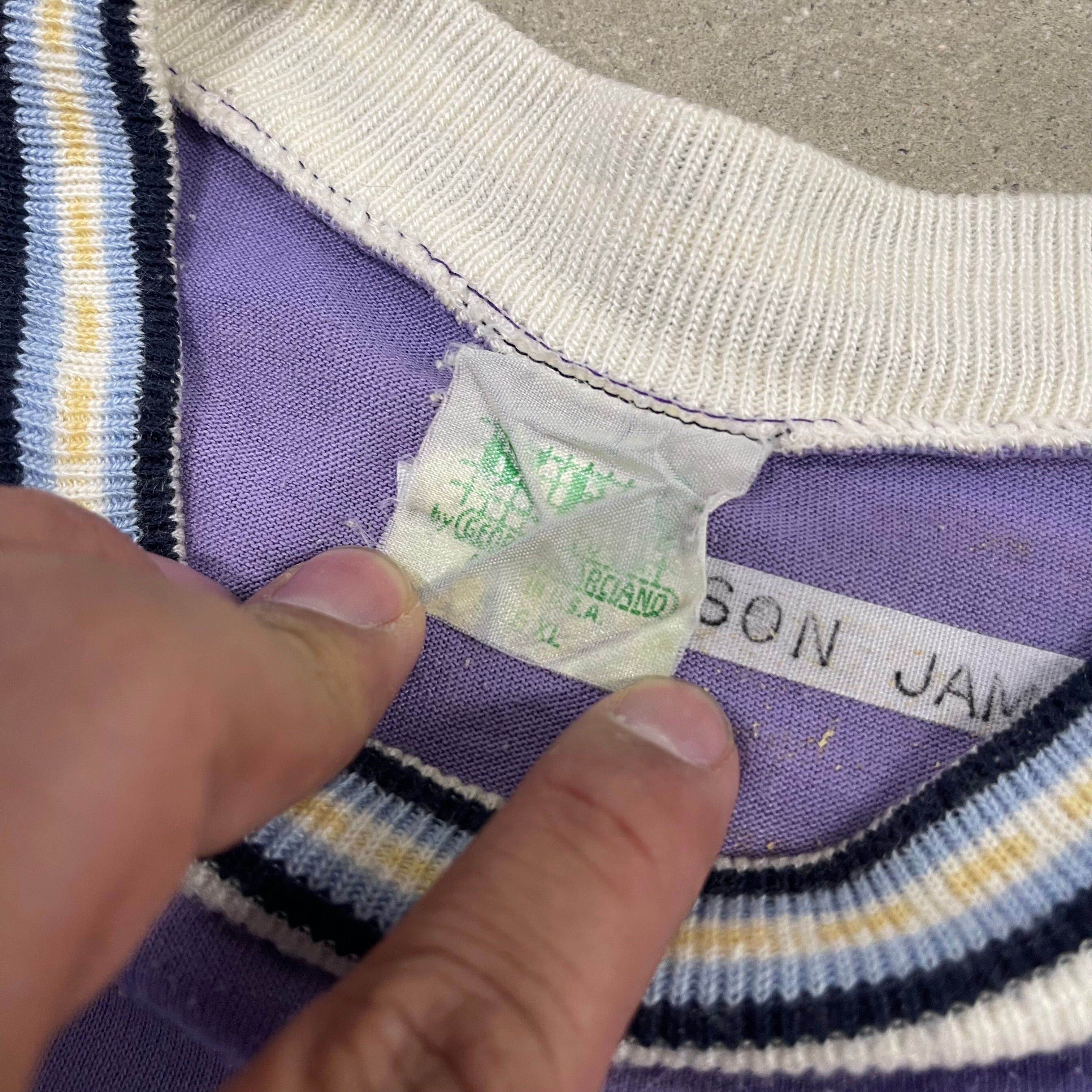 Vintage Guess Purple Embroidered Men’s Shirt Cyan Gold Logo Multi-Color 90s VTG