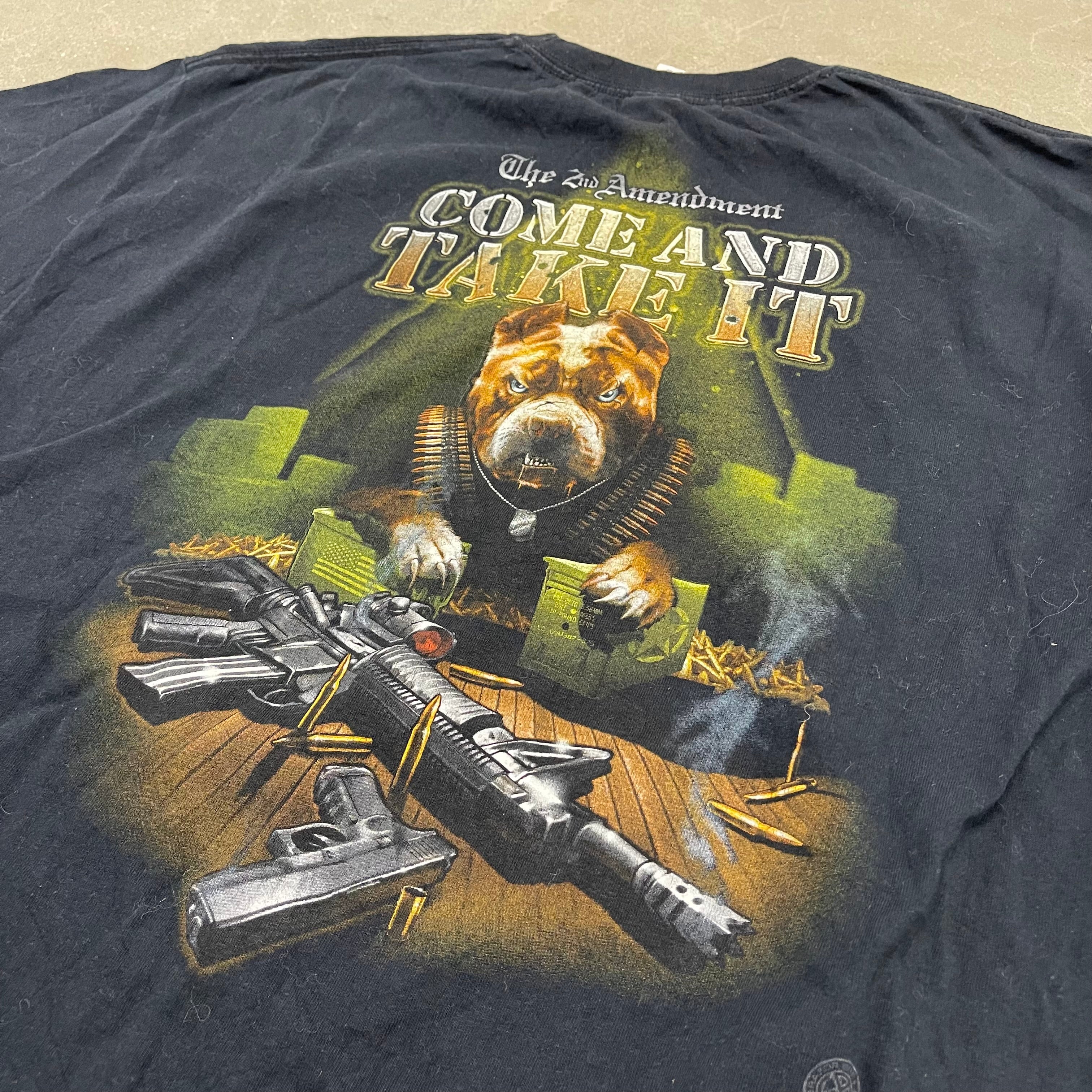 N2ND Amendment “Come And Take It” Pit Bull Shirt Men’s Black AR15 Patriotic Tee