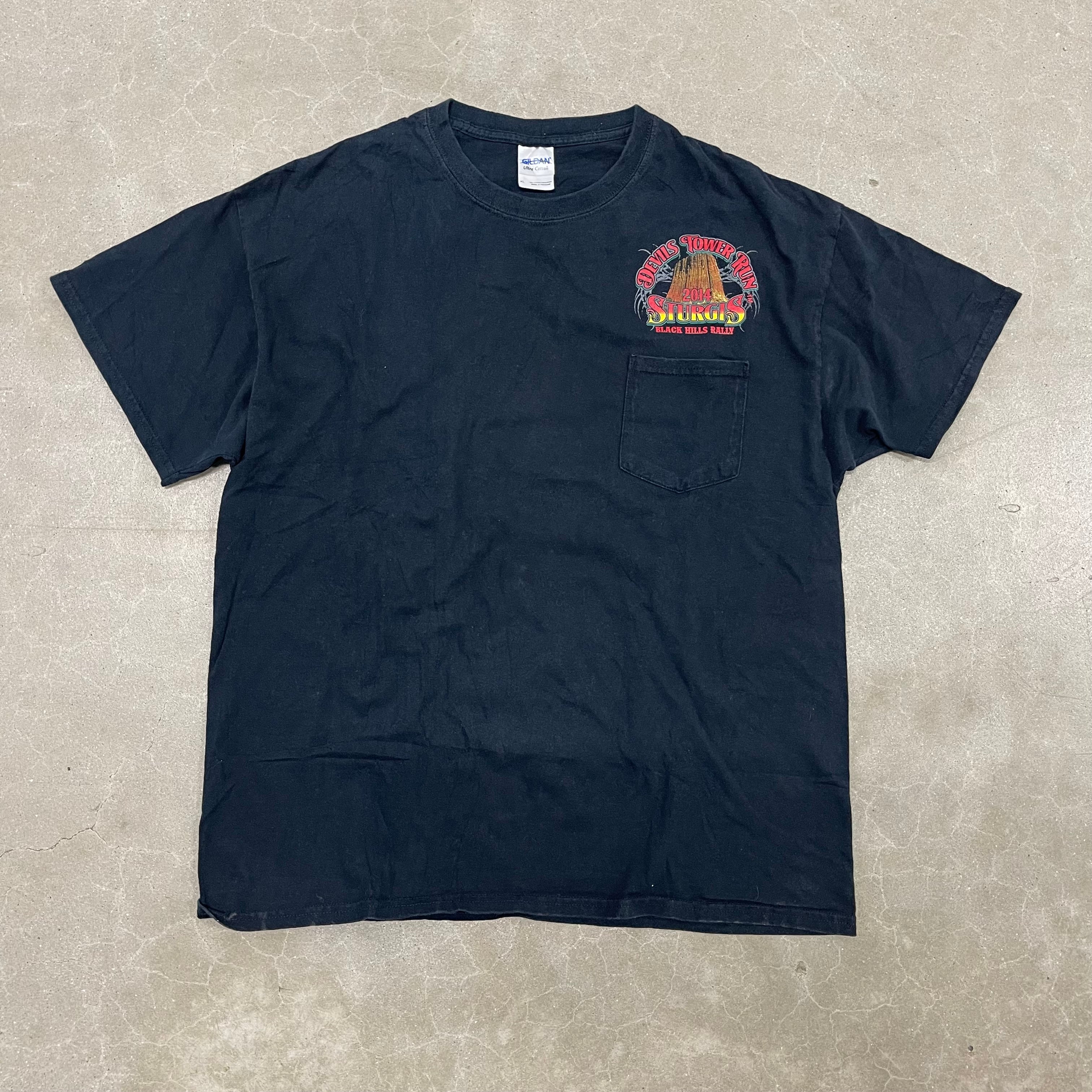 Sturgis 74th Black Hills Rally 2014 Devils Tower Run Black T-Shirt Wyoming Motorcycle Event